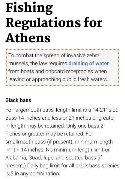 Special Length Limit on Lake Athens - Victory Fishing Events Special Length Limit on Lake Athens - Victory Fishing Events